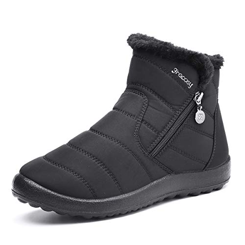 TARELO Botas Hombre Botines Zapatos Invierno Montaña de Nieve Cálido Fur Forro Aire Libre Boots Urbano Senderismo Esquiar Caminando 41-46 