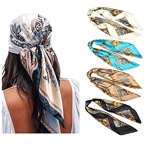 para mujeres y niñas ajustable para cabeza de alambre Zoestar Diademas anchas bohemias con forma de turbante de flores paquete de 3 juego de 2 